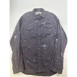 Southern‎ Thread Pearl Snap Western Shirt Men Medium Floral Country Button-Up